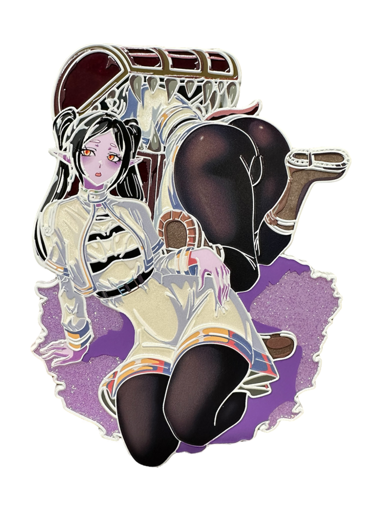 Grimoire Collecting Elf Pin (In Hand)