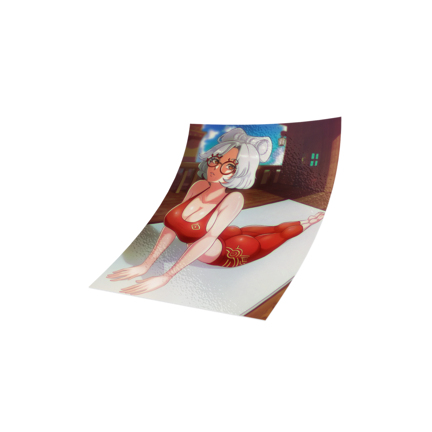 Peach Pack 5 "Yoga" Slap Stickers (In Hand)