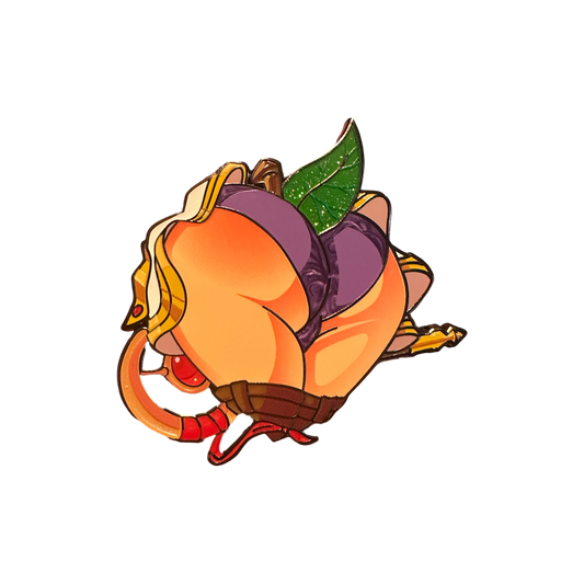 Grimoire Collector Cosplaying Peach Pin (In Hand)