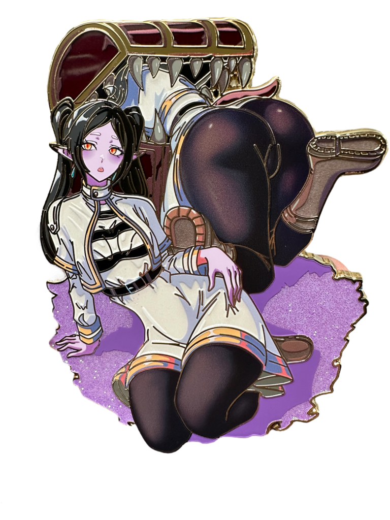 Grimoire Collecting Elf Pin (In Hand)